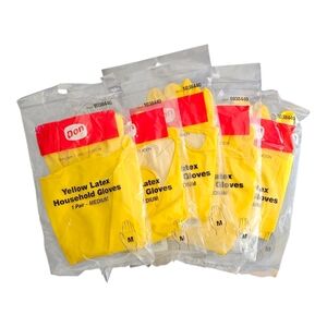 Don Yellow Latex Household Gloves 5ct